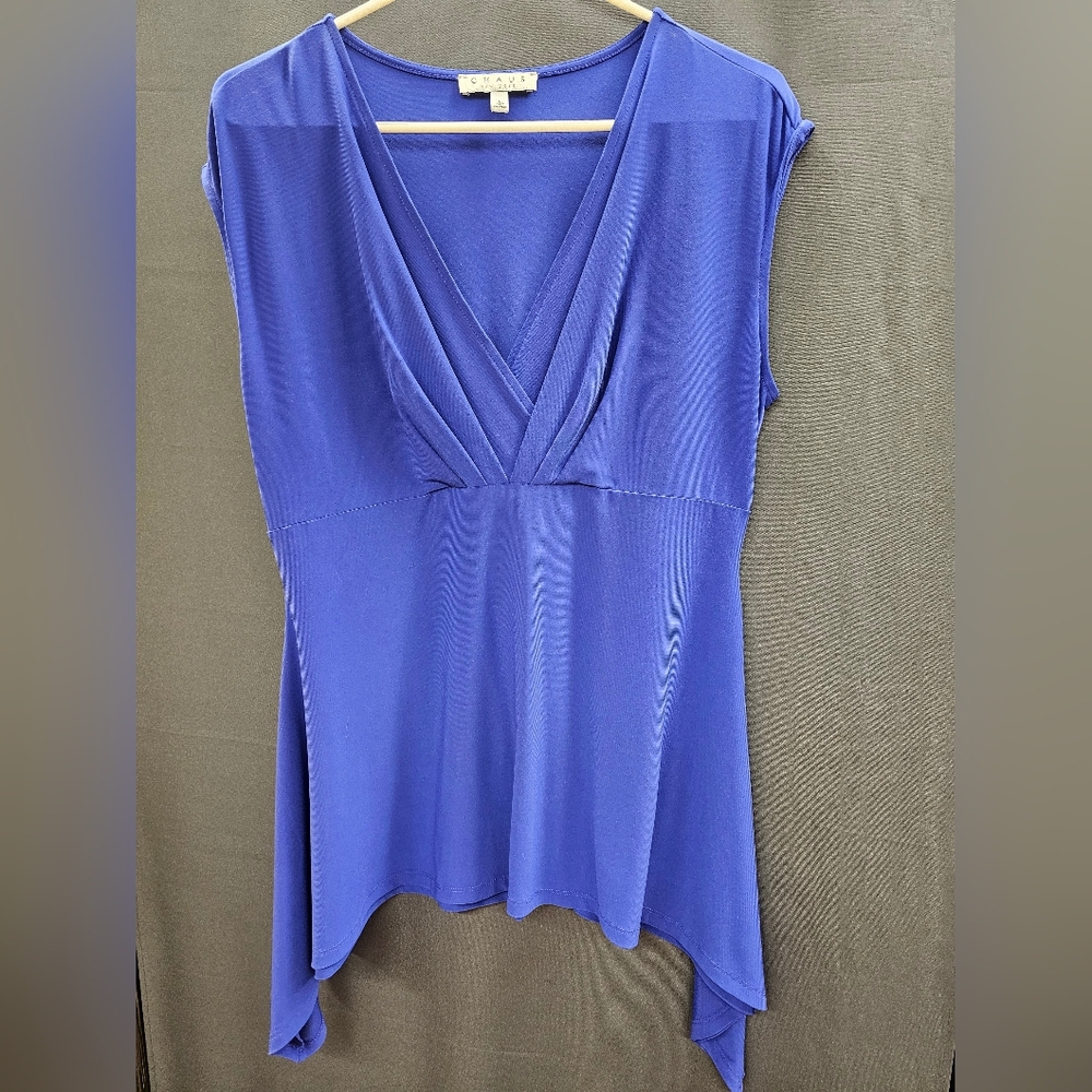 Chaus Royal Blue V-Neck Blouse